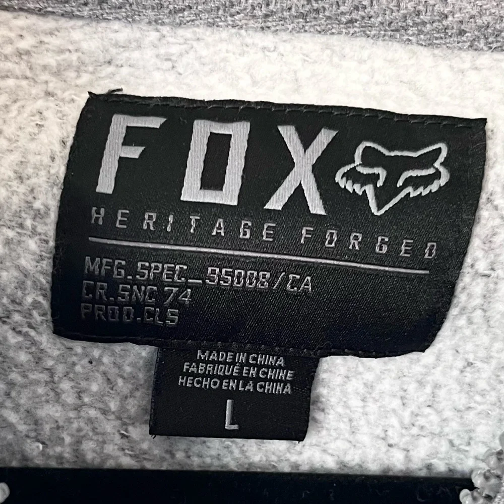 FOX Racing Heritage Forged Kids Blue Grey Zip Up Hooded Jacket Large